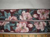 15 yd Roll Wine Floral   1 15/16 Cotton Wired Ribbon  