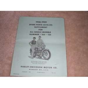  1958 1959 Harley Davidson Spare Parts Catalog Supplement 
