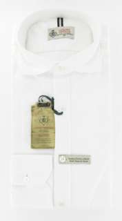 New $375 Borrelli White Casual Shirt Large  