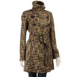 Miss Sixty Womens Leather Trim Tweed Coat  Overstock
