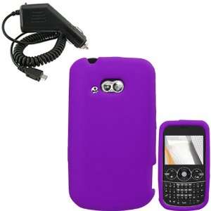 iNcido Brand LG 900G Combo Solid Purple Silicone Skin Case Faceplate 
