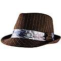 Yesac Unisex Brown Wool Paisley Fedora Hat  