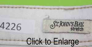 St Johns Bay sz 6 Capri Stretch Womens White Jeans Denim Pants FM97 