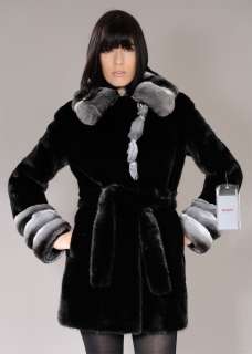   mink fur jacket with chinchilla collar & cuffs   All sizes available