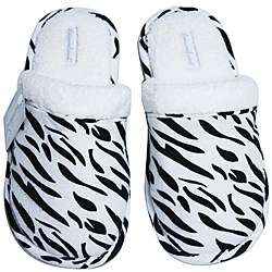Leisureland Womens Cotton Zebra Slippers  