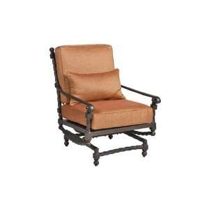   Cushion Arm Spring Patio Lounge Chair Black: Patio, Lawn & Garden