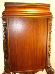 HEAVILY CARVED WALNUT ROSE WOOD SMOKE OR NIGHT STAND  