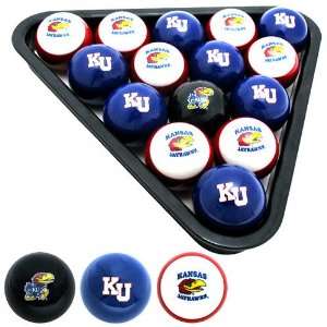   Jayhawks College Logo Pool Balls Set 