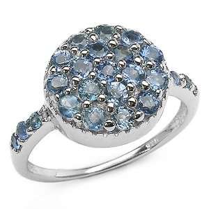  1.85 Carat Genuine Blue Sapphire Sterling Silver Ring 