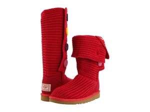 NWT in Box UGG Girls Classic Knit Cardy II Jester Red Boots 1 2 3 4 5 