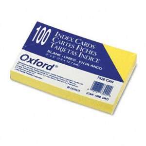  Plain Index Cards   3 x 5, Canary, 100 per Pack(sold in 