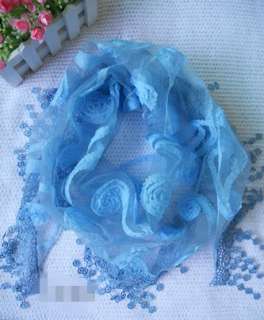 COTTON LACE WOMAN/GIRL scarf attire：7 colour BLUE FINK PURPLE 