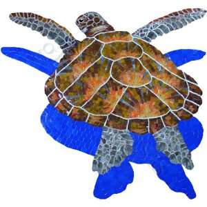 Loggerhead Turtle Large Pool Accents Brown Pool Glossy & Iridescent 
