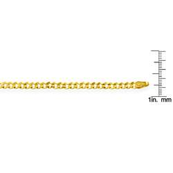 14k Yellow Gold 24 inch Open Concave Curb Link Necklace  Overstock 