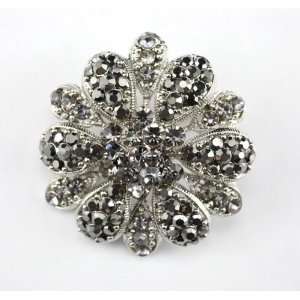    Black Swarovski Crystal Sunflower Brooch Pin: Everything Else