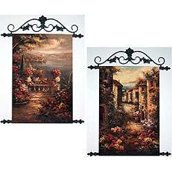 Hand painted Tuscan Scenes 2 piece Tapestry Set  