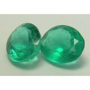  2.45cts Loose Natural Colombian Emerald Pair~ Oval Shape 