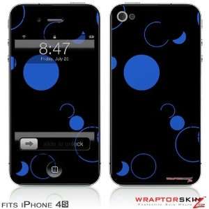  iPhone 4S Skin Lots of Dots Blue on Black by WraptorSkinz 