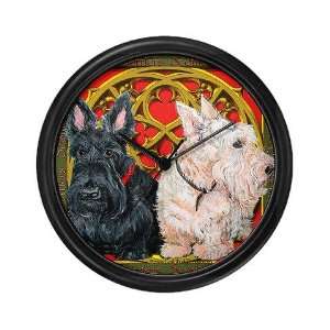  Scottish Terriers Wheaten Cel Pets Wall Clock by  