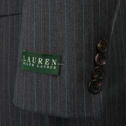 Lauren by Ralph Lauren Mens Grey Stripe Wool 3 piece Suit  Overstock 