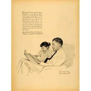1953 Ad Massachusetts Mutual Insurance Father & Child   Original Print 