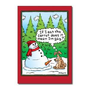 Funny Merry Christmas Card Eat The Carrot humor holiday Humor Greeting 