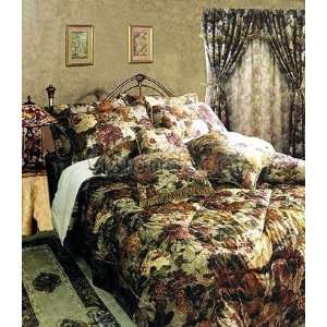 7pc Flower Damask Jacquard Cal King Bed in a Bag Comforter 