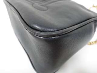   LOGO Stitched Genuine Leather Long Chain Strap Shoulder Bag  