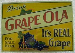 Grape Ola Drink Ad Tin Sign Restaurant Decor Soda  