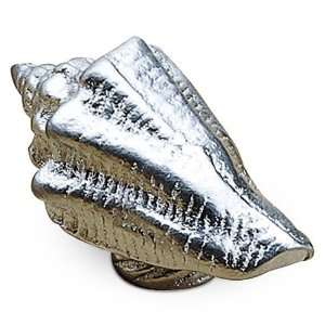 Eclectic expression   2 5/16 conch shell knob in satin chrome