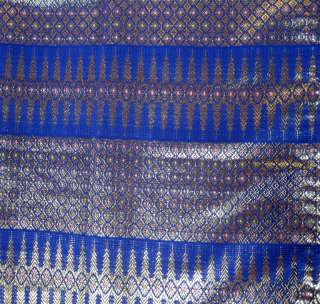 clothing thai stitched silk fabric for wedding skirt blue szxl