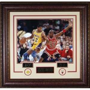  Michael Jordan and Magic Johnson Engraved Collection 33x32 