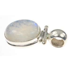   925 Sterling Silver RAINBOW MOONSTONE Pendant, 1.25, 8.04g Jewelry