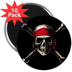    2.25 Magnet (10 Pack) Pirate Skull Crossbones 