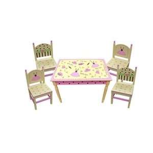  Girly Girl Table and 4 Chairs: Home & Kitchen