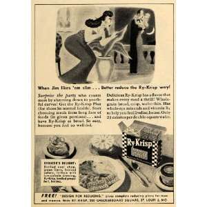  1947 Ad Ry Krisp Double Square Wafer Crackers Weight Loss 