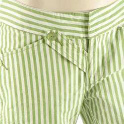 Fornarina Womens Green Striped Shorts  