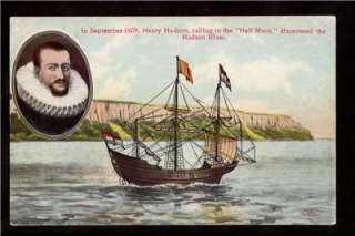 1909 ship half moon hudson fulton celebration postcard  