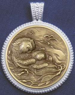 Sea Otter Medallion Pendant w/ Rope Bezel Rufo Sculptor  