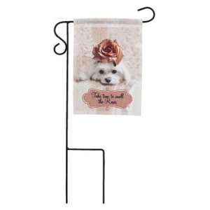  Take time to smell the Roses   5 x 7 Mini Flag with Stake 