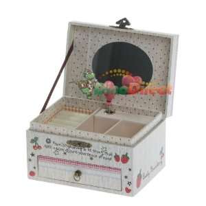   Cartoon Pattern Wooden Jewelry Box with Drawer Patio, Lawn & Garden