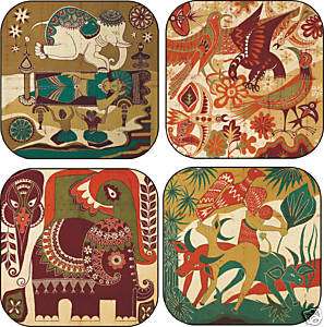 Batik Coaster Set Design Art India Egypt Bar Drinks New  