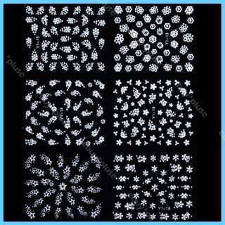 30 Sheets 3D White Seal Decal Stickers Nail Art Manicure Tips DIY 