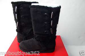   GF HELENA FAUX SUEDE LEATHER SHERPA LINED BOOTS MID CALF SZ 5  