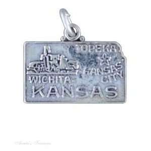  Sterling Silver KANSAS State Charm: Jewelry