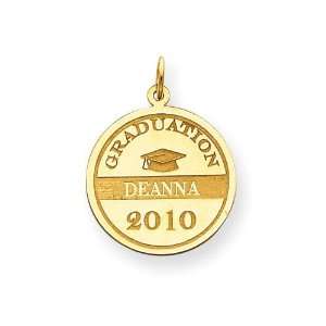  Personalized Graduation Charm in 14k Yellow Gold Jewelry