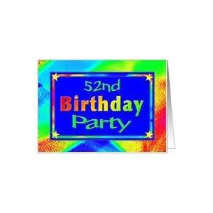    52nd Birthday Party Invitations Bright Lights Card: Toys & Games
