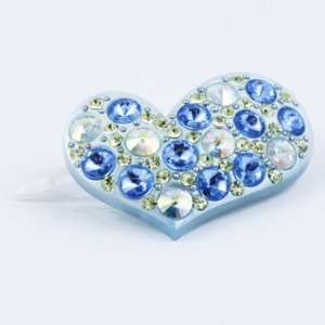    Light blue heart shape hair pin with crystal 