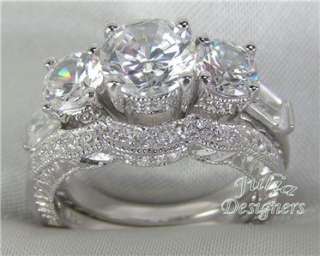 ct Antique Style Engagement Wedding Ring Set! Size7  