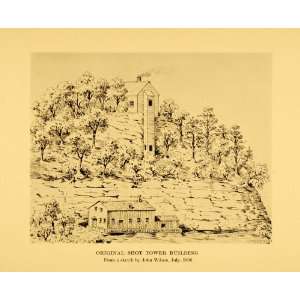  1924 Print Tower Building Sketch John Wilson 1836 July 